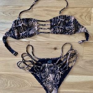 Sexy Snake Print Two-Piece Bikini
